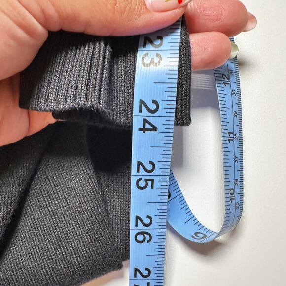 Planet Long Sleeve Knit Top Side Cinched Crew Neck Sweater Asymmetrical Black - Picture 8 of 8